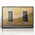 Large abstract wall art depicting a vibrant, colorful Mexican Quintana Roo scenery on a black-framed acrylic print.