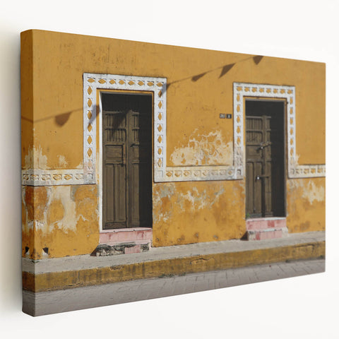Scenic Quintana Roo landscape on large stretched canvas, featuring vibrant blue and green tones.