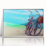 Framed acrylic print of a Yucatan scenery in art deco style, with lush green tones, ideal for modern art wall decor.