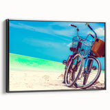 Black and white framed canvas of Yucatan landscape, vintage poster style, ideal for bedroom decor.