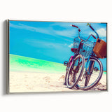 Framed canvas depicting a colorful Mexican Yucatán landscape, ideal for adding a vintage touch to any room.