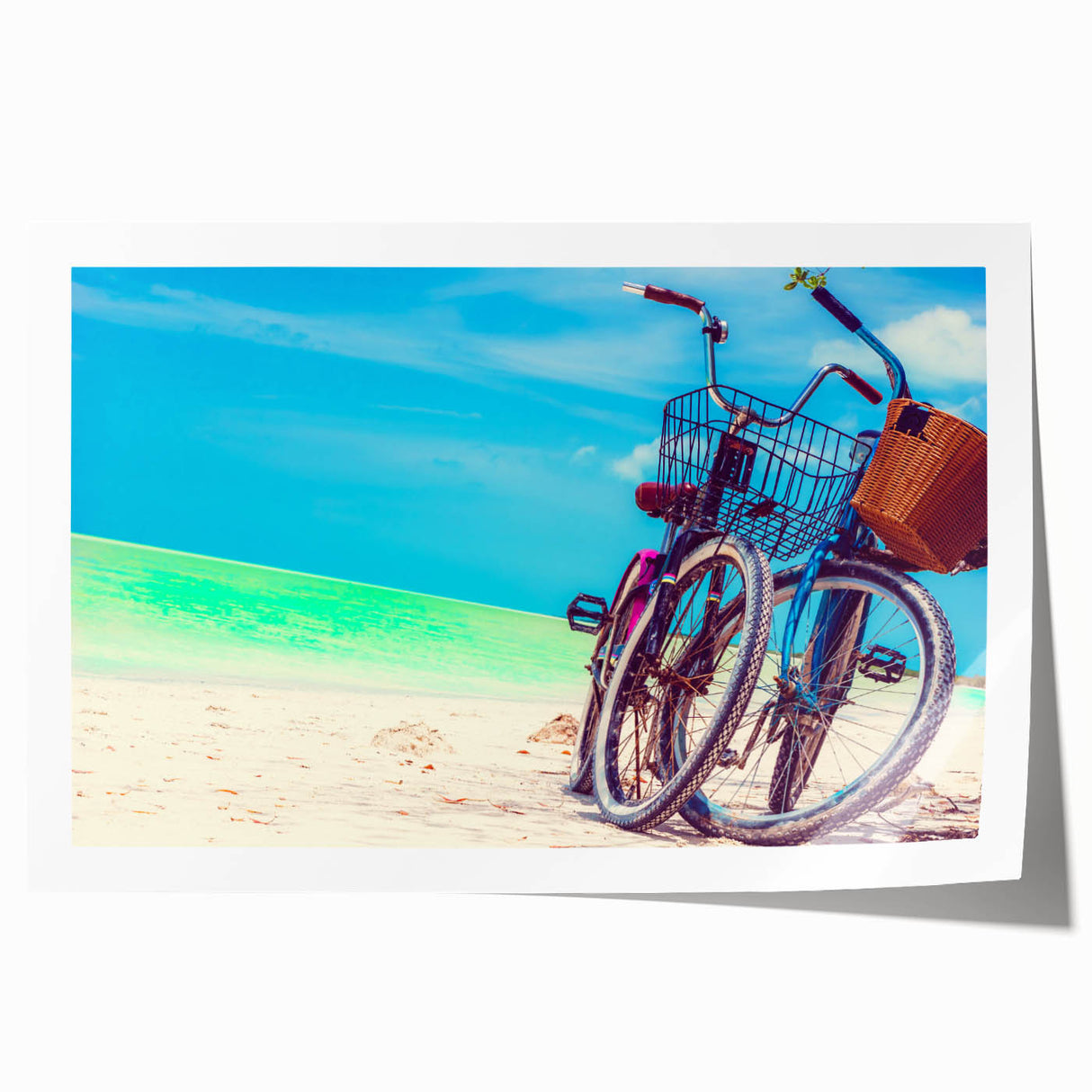 Extra large rolled print depicting Yucatan scenery with vibrant floral elements, ideal for dining room wall art.