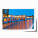 Extra large rolled print of a Middle Eastern landscape with vibrant green and earth tones, ideal for dining room wall art.