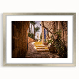 Textured art print of Jerusalem with abstract design in earth tones on a framed canvas, suitable for bedroom decor.