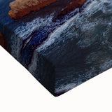 Large art depicting a black and white landscape of a Middle Eastern scenery on stretched canvas.