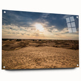 Acrylic print of an abstract Omani landscape in earth tones, suitable for bedroom or dining room decor.