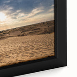 Extra large framed canvas depicting a textured, colorful Middle Eastern scenery in muted earth tones.