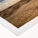 Art deco poster depicting a Middle Eastern scenery in muted earth tones on rolled canvas, suitable for dining room decor.