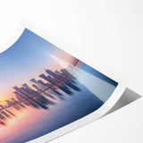 Extra large wall art featuring line art flowers in muted tones on a rolled canvas, ideal for large living room decor.