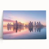 Black and white stretched canvas of Qatar scenery, ideal for kitchen wall art or bedroom ambiance.