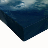 Black and white landscape art painting of Bora Bora on stretched canvas, ideal for bedroom wall decor.