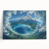Black and white stretched canvas featuring a serene Bora Bora seascape, ideal for kitchen wall art or bedroom ambiance.
