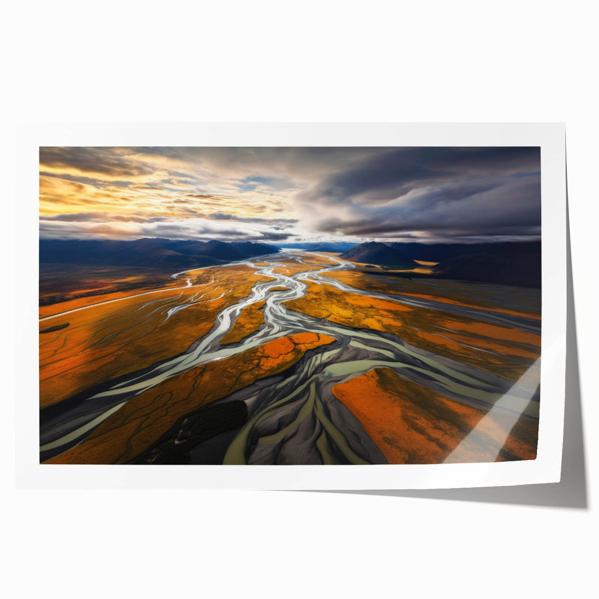 Extra large rolled print of Canterbury, New Zealand scenery with vibrant green and blue tones.