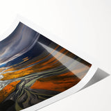 Extra large rolled print of a Canterbury, New Zealand scenery with vibrant floral elements.
