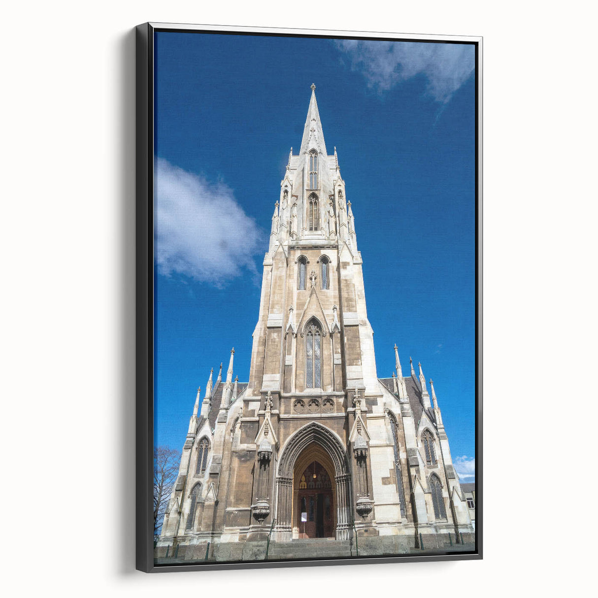 Black and white framed canvas of Otago, New Zealand landscape, ideal for bedroom wall art.