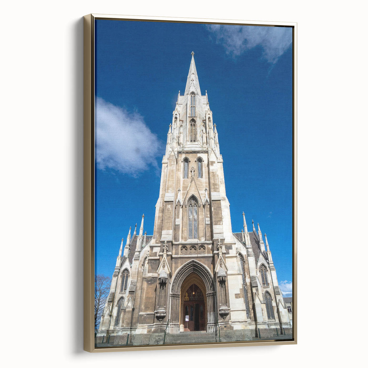 Framed canvas featuring a vintage-style landscape painting of Otago, New Zealand with muted earth tones.