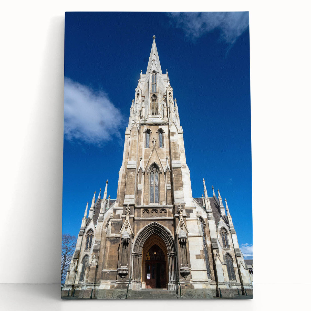 Black and white photograph of Otago, New Zealand scenery on a large stretched canvas.
