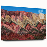 Large abstract wall art featuring a vibrant depiction of an Argentinean landscape on acrylic glass.