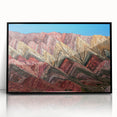 Large abstract wall art featuring a stylized depiction of an Argentine landscape in muted earth tones.