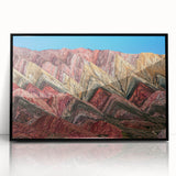 Large abstract wall art featuring a stylized depiction of an Argentine landscape in muted earth tones.