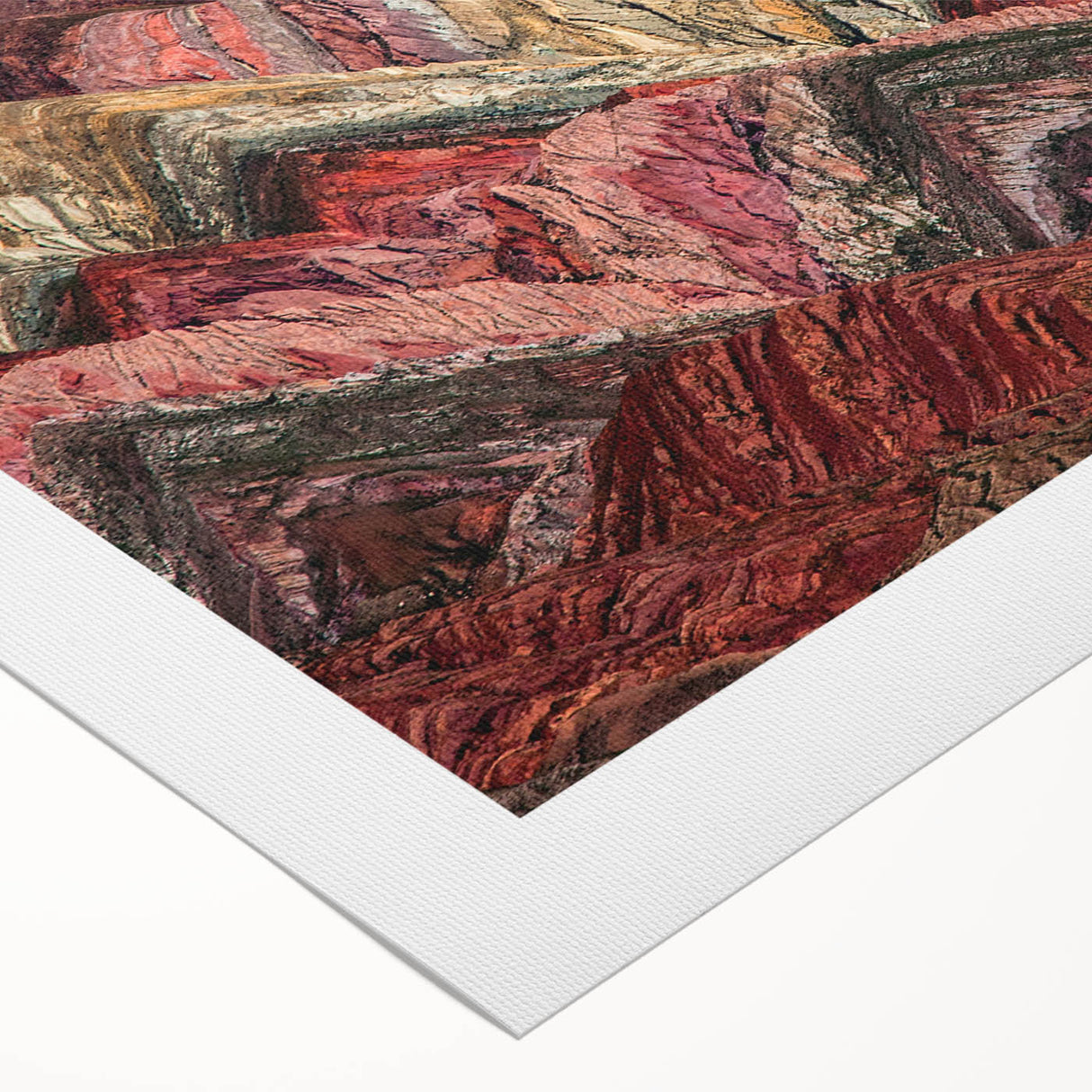 Art Deco poster featuring an Argentinian landscape in muted earth tones on rolled canvas, suitable for dining room décor.