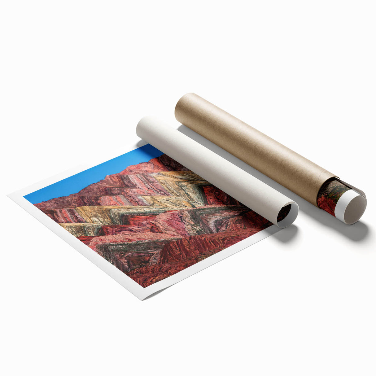 Extra large rolled print of a serene Argentine landscape with soft pastel colors, suitable for classy bathroom wall art.
