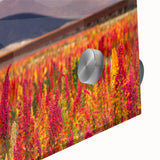 Large abstract wall art of a Bolivian landscape in muted earth tones, on acrylic glass, ideal for dining room ambiance.