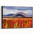 Black and white framed canvas depicting a Bolivian landscape, ideal for bedroom wall art.