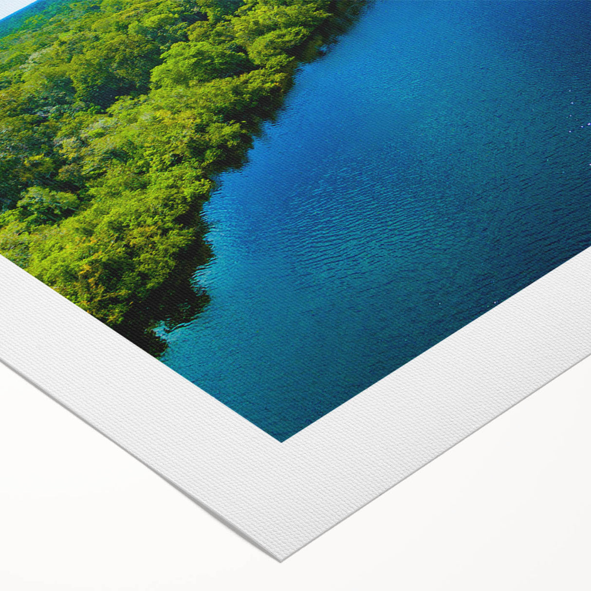 Art deco poster of Brazilian scenery in pastel shades on rolled canvas, suitable for dining room wall art.