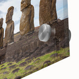 Large abstract wall art of a Chilean landscape in muted earth tones on acrylic glass, ideal for dining room ambiance.