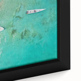 Framed canvas of a textured, colorful Colombian landscape in black, ideal for extra large living room wall art.