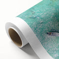 Art deco poster of a serene Colombian landscape on rolled canvas, with soft pastel colors, ideal for nursery wall art.