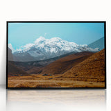 Large abstract wall art depicting a simplified South American landscape in mid-century modernist style.