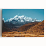 Black and white stretched canvas featuring a scenic view of a South American landscape, ideal for kitchen wall art.