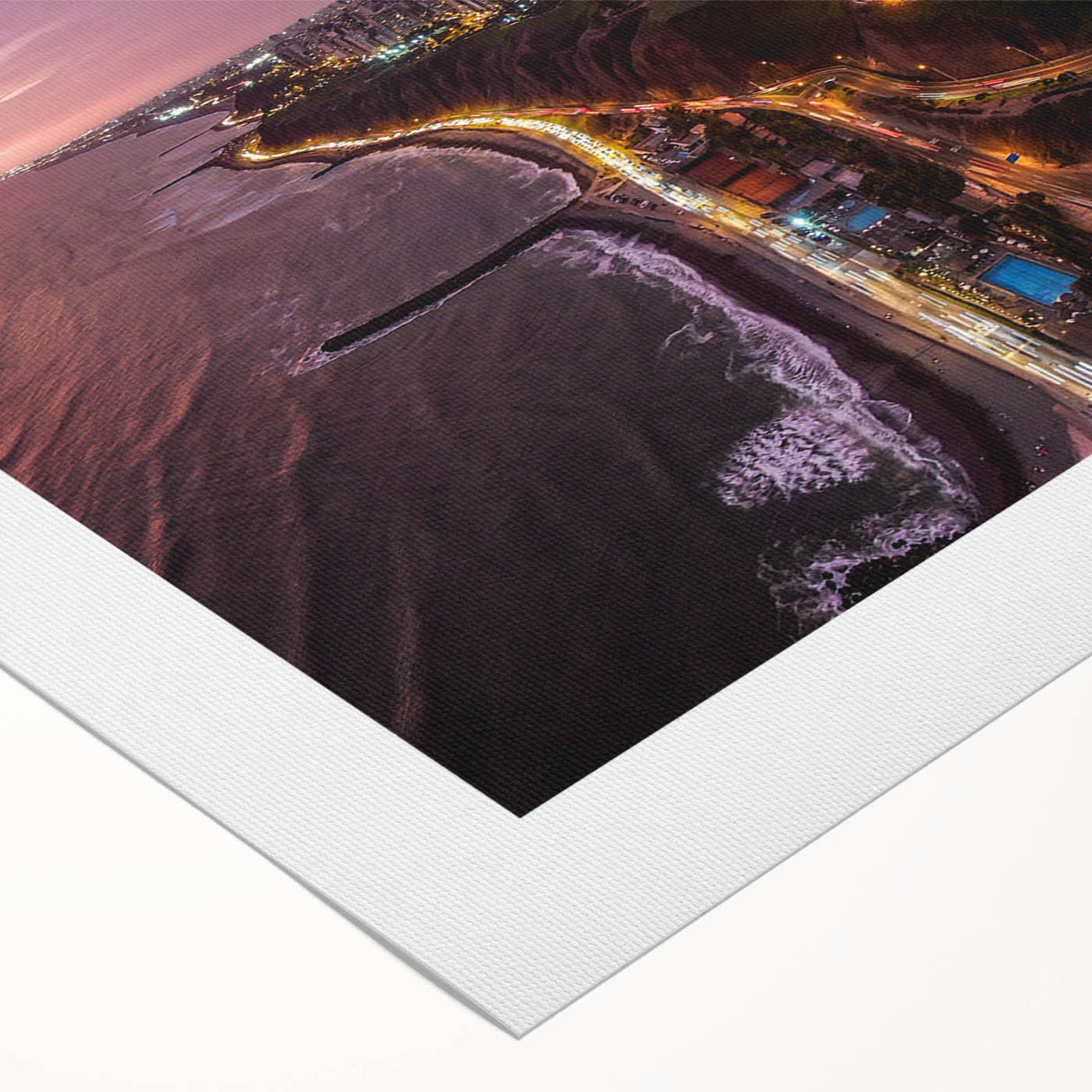 Art deco poster of a scenic Peruvian landscape on rolled canvas, featuring earthy tones, ideal for dining room wall art.