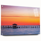 Large abstract wall art on acrylic glass depicting a colorful Alabama landscape, ideal for bedroom or dining room decor.
