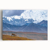 Black and white photograph of an Alaskan landscape on large stretched canvas, suitable for kitchen wall art.