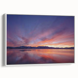 Vintage poster art of Lake Tahoe with vibrant colors on extra large framed canvas, ideal for living room decor.