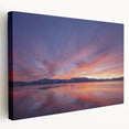 Large art depicting Lake Tahoe with vivid blue and green tones on a stretched canvas, ideal for kitchen wall art.