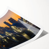 Extra large rolled print featuring line art flowers in monochrome, ideal for large living room wall decor.