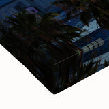 Large art depicting the Los Angeles skyline in black and white on stretched canvas, suitable for bedroom wall decor.