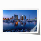 Extra large rolled print of San Diego scenery with floral elements in muted earth tones, ideal for art wall dining room.