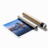 Extra large rolled print featuring a San Diego scenery with vibrant floral elements, ideal for classy bathroom wall art.