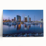 Black and white stretched canvas of San Diego scenery, ideal for kitchen wall art or bedroom ambiance.