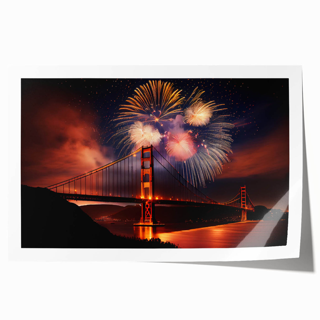 Rolled print of San Francisco scenery with soft pastel shades, ideal for art wall dining room decor.