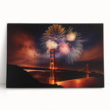 Black and white stretched canvas of San Francisco skyline, ideal for kitchen wall art or bedroom.