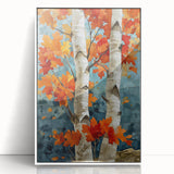 Acrylic print of Aspen, Colorado scenery in art deco style, with muted earth tones.