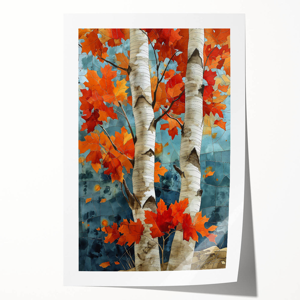 Extra large rolled print of Aspen, Colorado scenery with vibrant autumn colors, ideal for art wall dining room.