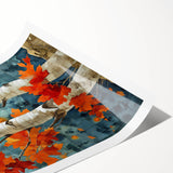 Extra large rolled print of line art flowers in muted green and white, ideal for large living room wall art.