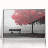 Art deco style Denver skyline depicted in muted gray tones on a white framed acrylic.